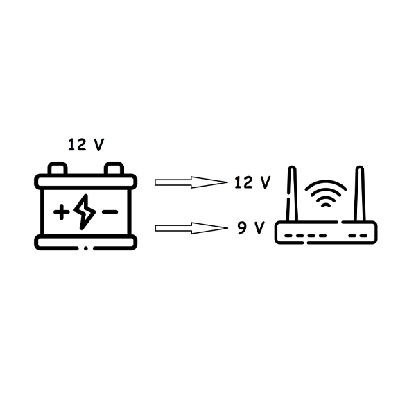 Кабель живлення перехідник для роутера 12-9 В понижуючий