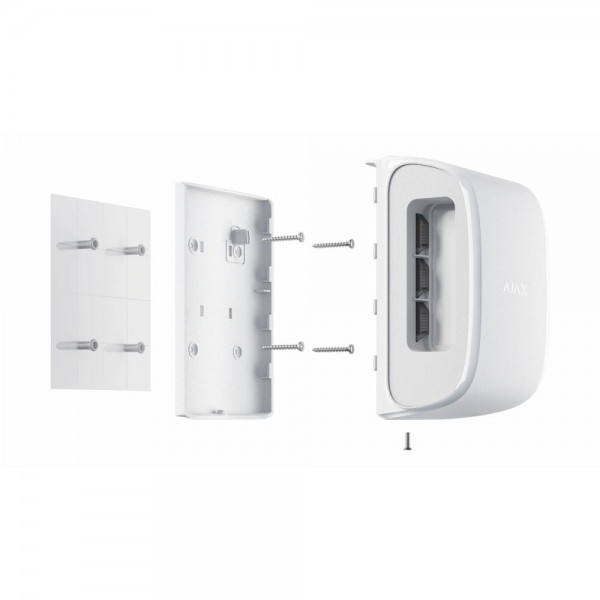 Бездротовий вуличний двонаправлений датчик руху «штора» Ajax DualCurtain Outdoor білий