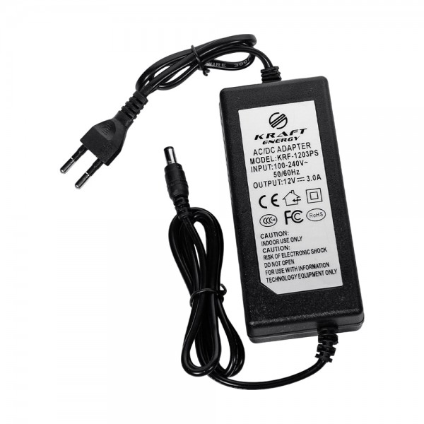 Блок живлення KRF-1203PS Kraft 12V/3A