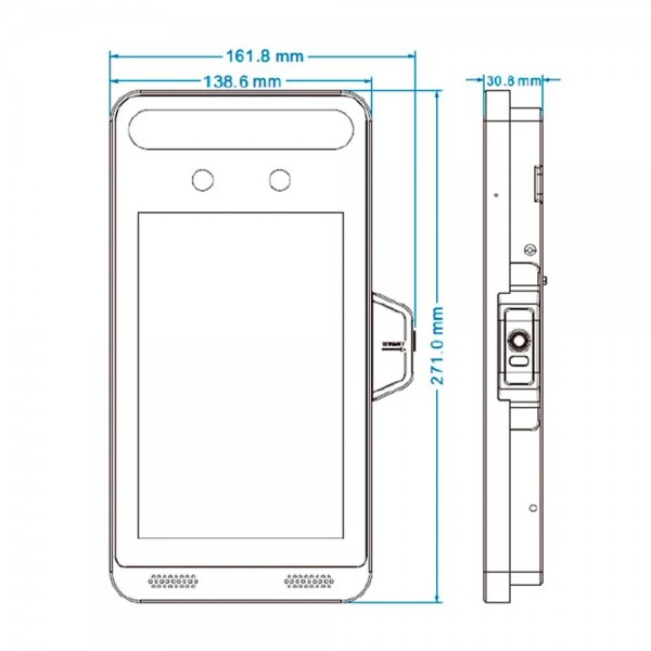Біометричний термінал контролю доступу 2Mp TVT TD-E2128-B/TM/TP з розпізнаванням облич і вимірюванням температури