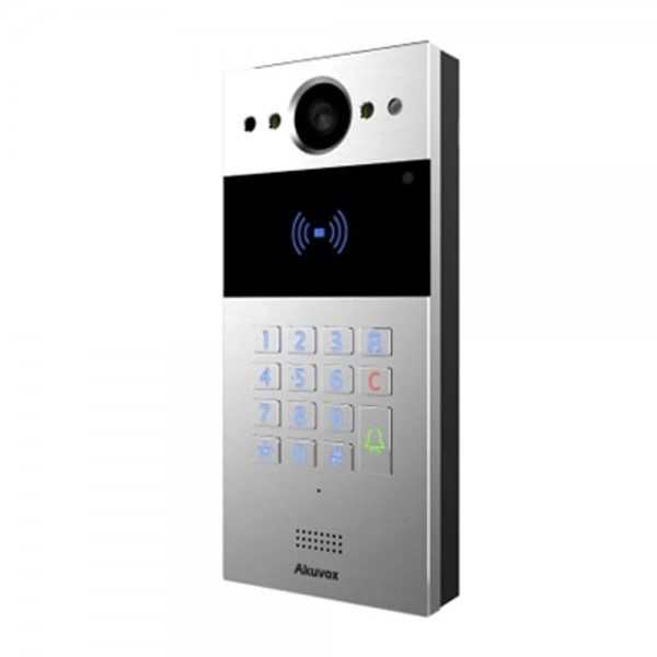 IP-відеопанель багатоабонентська 2Mp Akuvox R20K Silver зі зчитувачем EM-Marine / Mifare / NFC