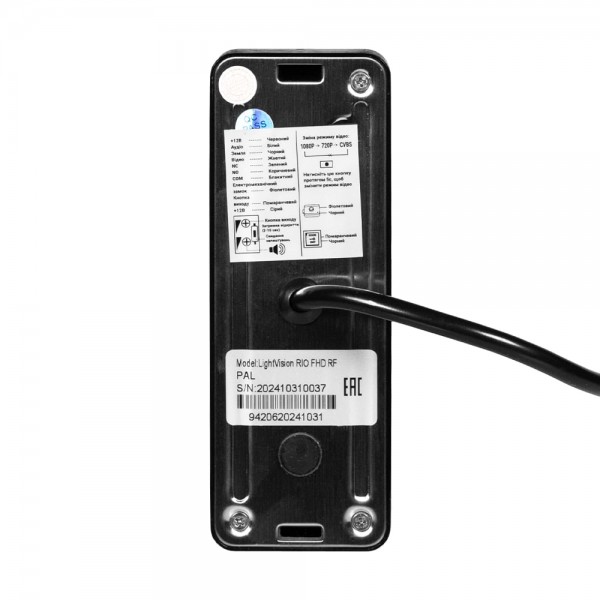 Відеопанель Light Vision RIO FHD(RF) Black зі зчитувачем Mifare