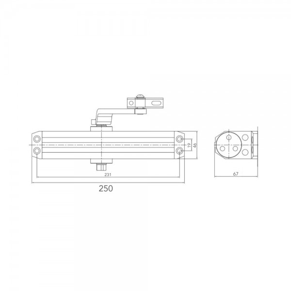 Дверний доводчик Dortec DT-516 Silver