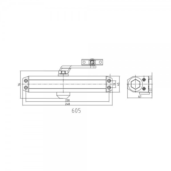 Дверний доводчик Dortec DT-65 Silver