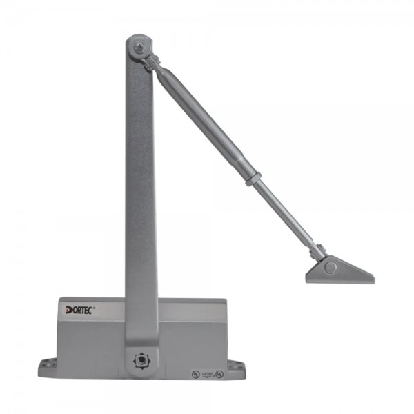 Дверний доводчик Dortec DT-64H Silver з фіксацією дверей у відчиненому положенні