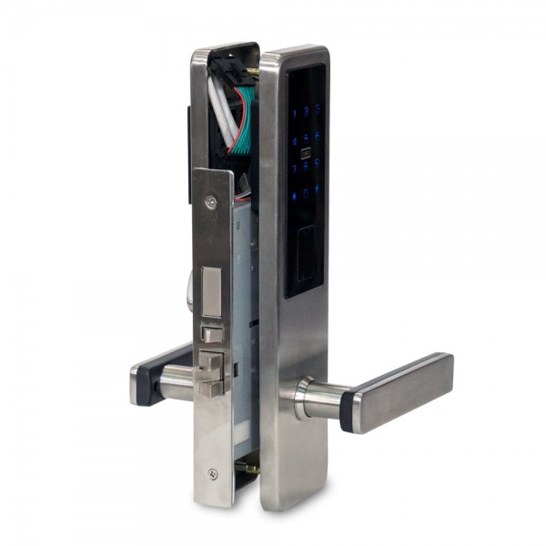 Замок електромеханічний автономний Trinix TRL-5302BT Silver з Bluetooth і зчитувачем Mifare