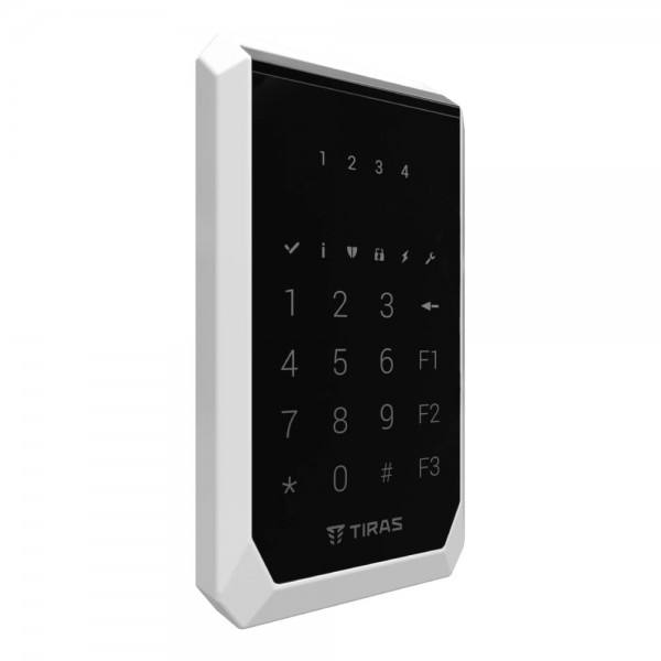 Клавіатура Tiras K-PAD4+ Black на 4 індикатори зон з вбудованим зчитувачем NFC/Mifare