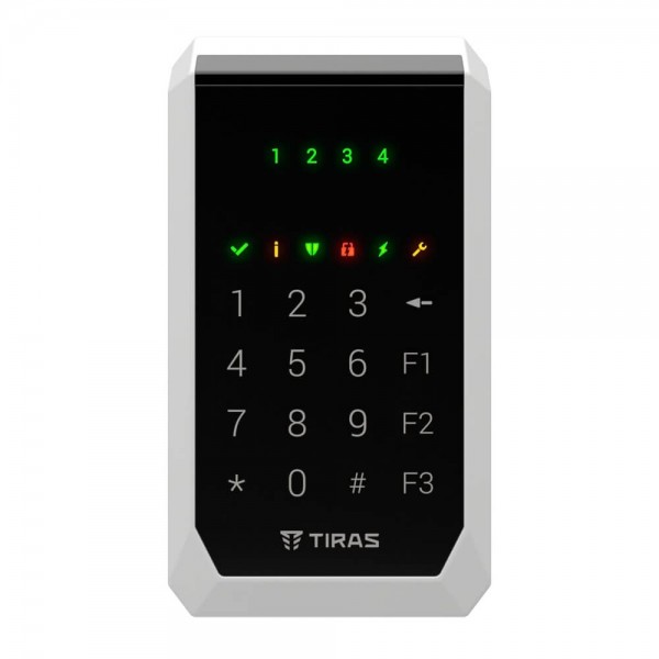 Клавіатура Tiras K-PAD4+ Black на 4 індикатори зон з вбудованим зчитувачем NFC/Mifare