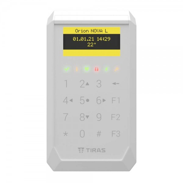 Клавіатура Tiras K-PAD OLED+ White з OLED-дисплеєм та вбудованим зчитувачем NFC/Mifare