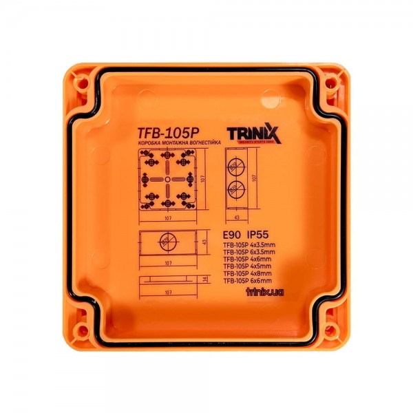 Вогнестійка розподільна коробка Trinix TFB-105P 4x3.5
