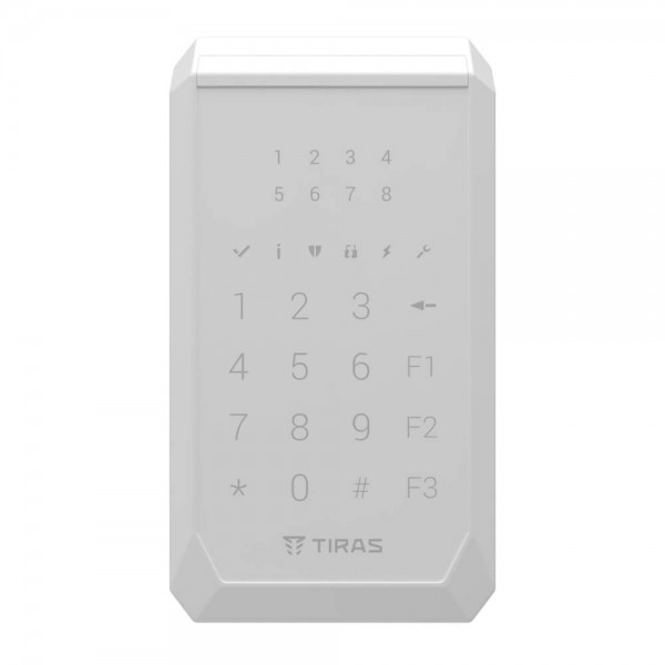 Клавіатура Tiras K-PAD8+ White на 8 індикаторів зон з вбудованим зчитувачем NFC/Mifare