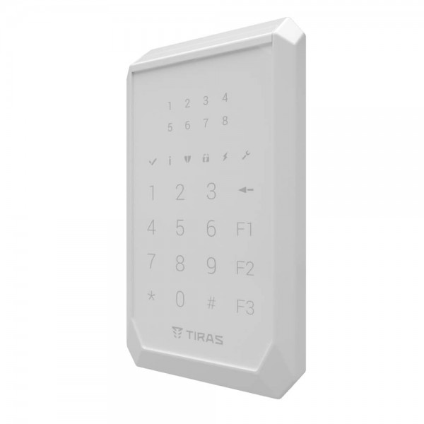 Клавіатура Tiras K-PAD8+ White на 8 індикаторів зон з вбудованим зчитувачем NFC/Mifare
