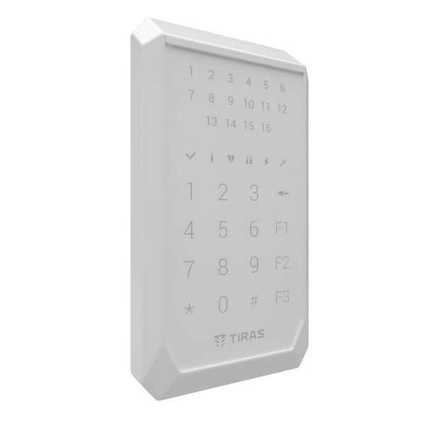 Клавіатура Tiras K-PAD16 White на 16 індикаторів зон