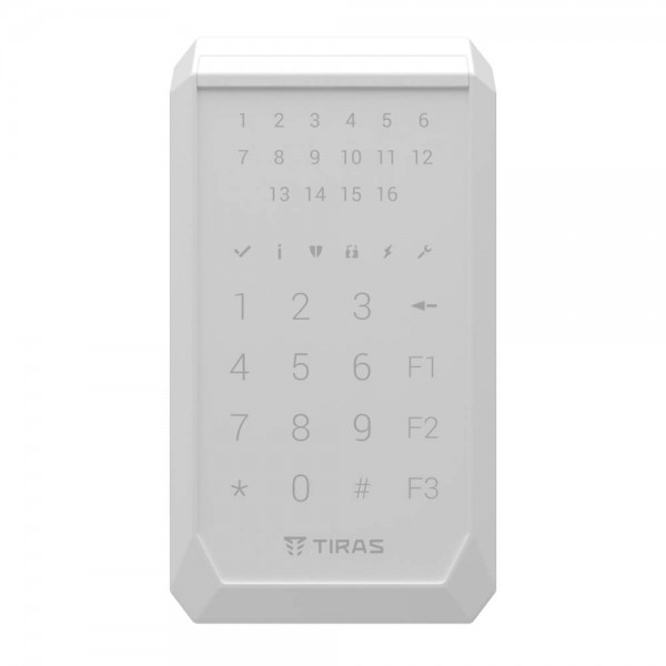 Клавіатура Tiras K-PAD16 White на 16 індикаторів зон