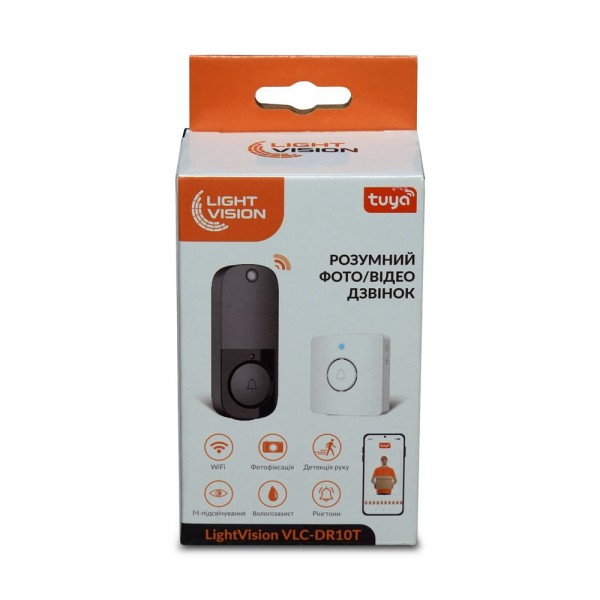 Дверний WiFi дзвінок Light Vision VLC-DR10T(Tuya) White з ІЧ-датчиком руху