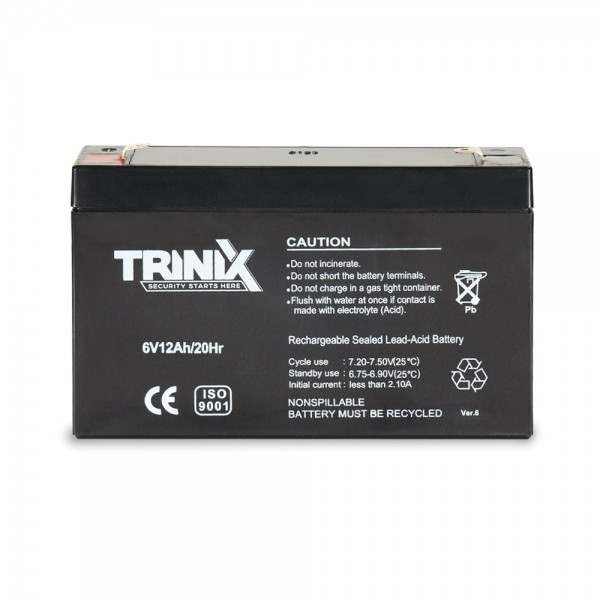 Акумуляторна батарея 6В 12Аг Trinix 6V12Ah/20Hr AGM свинцево-кислотна