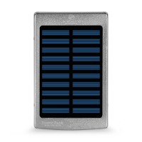 Повербанк з сонячною панеллю 10000mAh Power Bank Kraft KPB-1012SL Silver LED-ліхтар