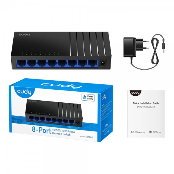 Комутатор 8-портовий некерований Cudy GS108D гігабітний