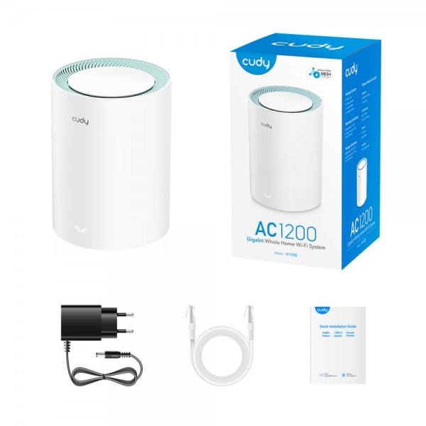 Маршрутизатор WiFi Mesh-система WiFi 5 Cudy M1300 (1-Pack) дводіапазонний гігабітний AC1200