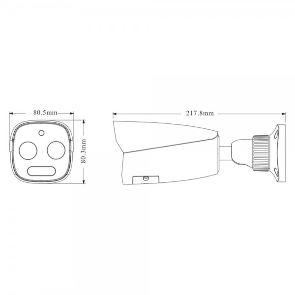 Тепловізійна IP-відеокамера TVT TD-5422E1-VT(7/PE) Thermal 256x192 7mm Optical 5Mp 8mm