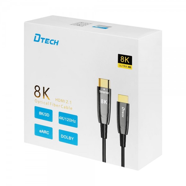 Кабель оптичний HDMI 2.1 20m Dtech DT-HOF8020