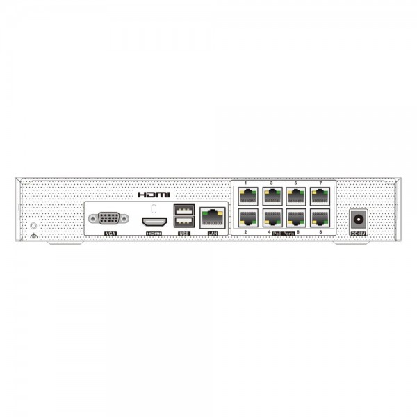 IP-відеореєстратор 8-канальний 8Mp TVT TD-3008H1-8P-B1-B з 8 портами PoE