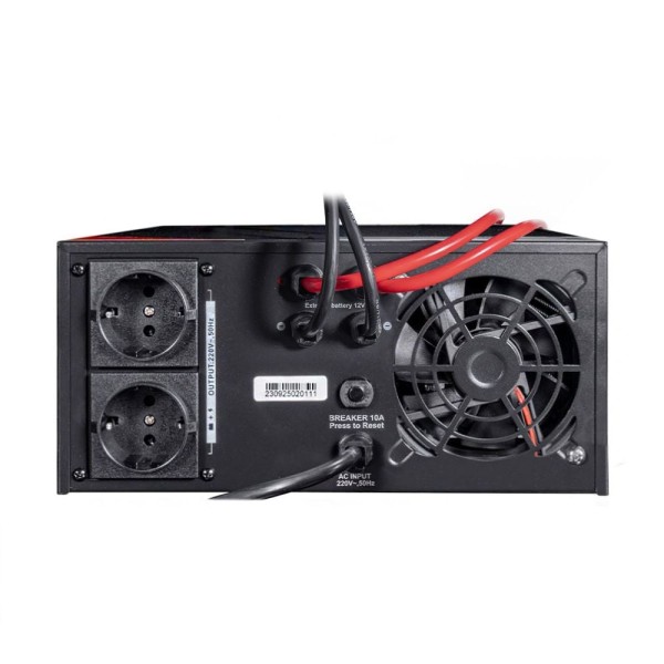 Інвертор Kraft KRF-AVR600VA/500W-12V з правильною синусоїдою під зовнішній акумулятор