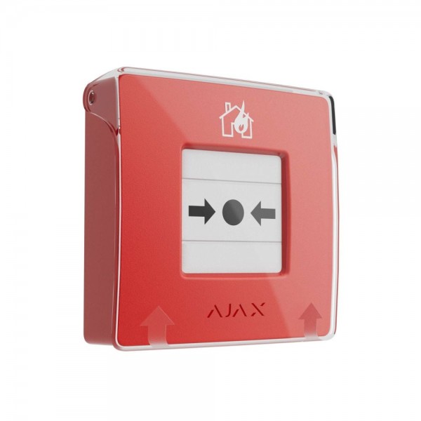 Бездротова кнопка для активації пожежної тривоги вручну Ajax ManualCallPoint Red Jeweller