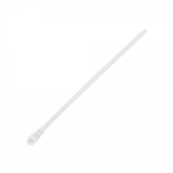 Стяжка кабельна пластикова з кільцем Apro 5x200 біла (100 шт.)