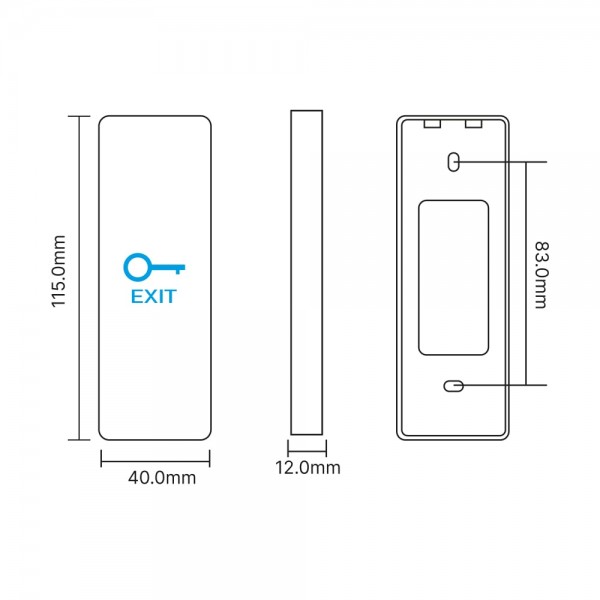 Кнопка виходу сенсорна накладна Trinix ART-903 Black