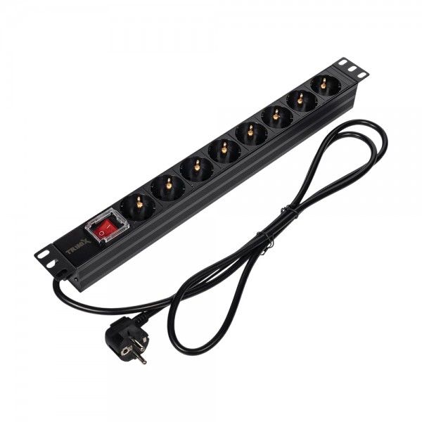 Блок розеток Trinix TRX-PDU/8M-16А Black для комутаційної шафи 19