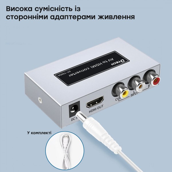 Конвертер відеосигналу AV-HDMI Dtech DT-7005A
