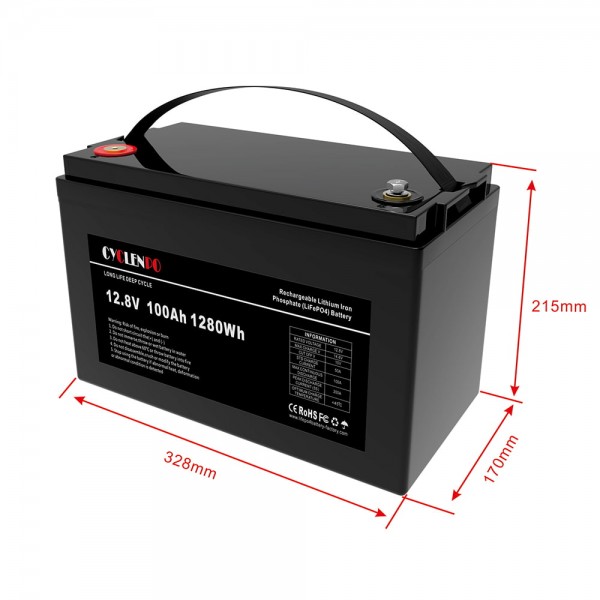 Акумуляторна батарея літій-залізо-фосфатна 12.8В 100Аг Cyclen 12.8V 100AH LiFePo4