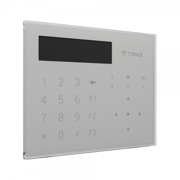 Клавіатура Tiras K-GLCD+ White з OLED-дисплеєм та зчитувачем NFC/Mifare