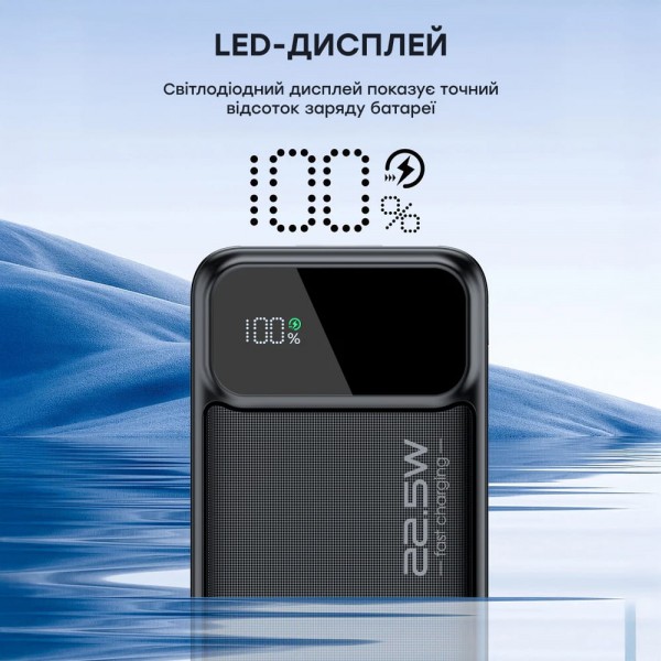 Повербанк 20000 mAh Choetech B729 Black 22.5W QC3.0 PD3.0