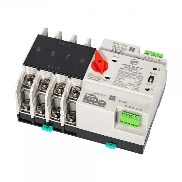 Автоматичний перемикач (АВР) під DIN-рейку Kraft KRF-ATS125A/4p 4 полюси