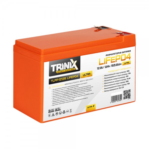 Акумуляторна батарея літій-залізо-фосфатна 12.8В 12А*год Trinix TLFP-1212S Ultra LiFePO4 (Orange)
