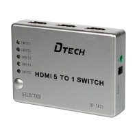 Комутатор 4K@30Hz HDMI 5x1 Dtech DT-7021 (MS)