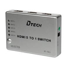 Комутатор 4K@30Hz HDMI 5x1 Dtech DT-7021 (MS)
