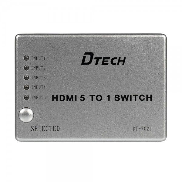Комутатор 4K@30Hz HDMI 5x1 Dtech DT-7021 (MS)
