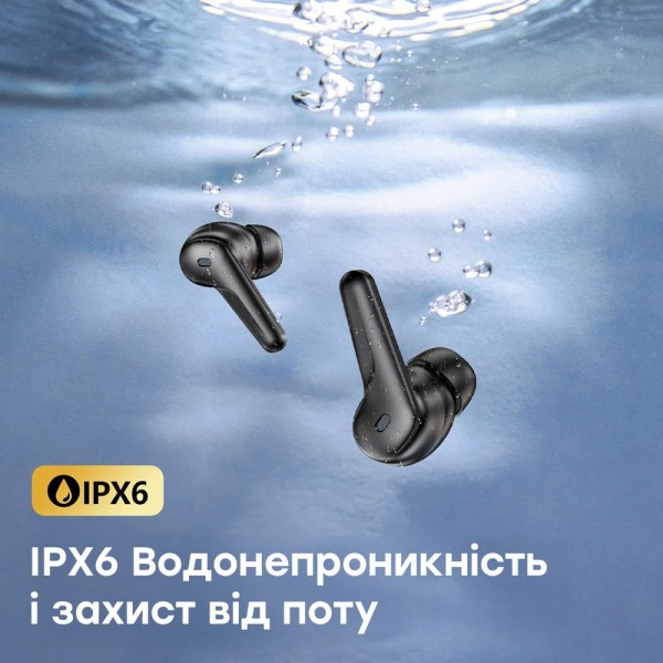 Бездротові навушники Choetech BH-T17 Black TWS, Bluetooth 5.4, ANC+ENC