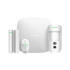 Комплект бездротової охоронної сигналізації Ajax StarterKit Cam HDR White з 2G, Ethernet, фотоверифікацією тривог
