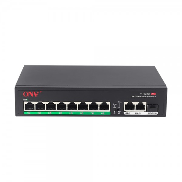 PoE-комутатор некерований 11-портовий ONV-H1108PFD з 8 портами PoE