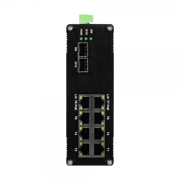 PoE-комутатор 10-портовий керований L2+ E-LINK LNK-IMC208-2.5GPM-SFP+ 2.5G з 8 портами PoE, 240W