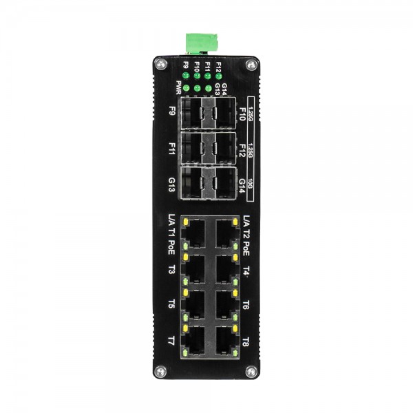 PoE-комутатор 14-портовий керований L2+ E-LINK ETH-IMC2408MP гігабітний з 8 портами PoE, 240W