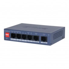 PoE-комутатор 6-портовий керований L2 Dahua DH-CS4006-4ET2GT-36 з 4 портами PoE 40W