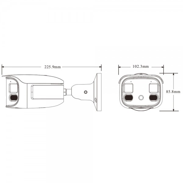 IP-відеокамера панорамна 4Mp*2 TVT TD-9482E3B-DP 2.8mm, ІЧ+LED підсвічування, 2 мікрофони