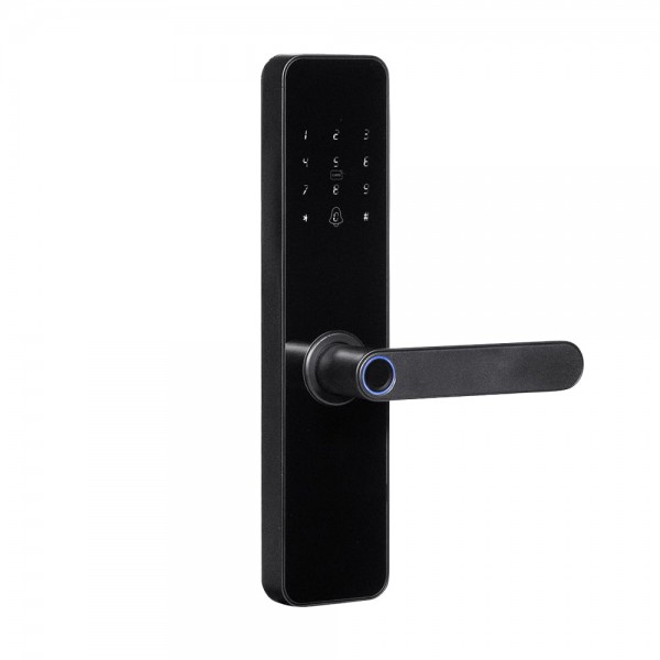 Замок біометричний автономний Trinix TRL-7702WF Black L/R з Wi-Fi, зчитувачем відбитків пальців і карт Mifare