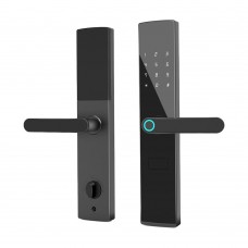 Замок біометричний автономний Trinix TRL-5404BTF Black L/R з Bluetooth, зчитувачем відбитків пальців і карт Mifare