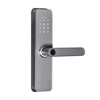 Замок біометричний автономний Trinix TRL-5405BTF Silver L/R з Bluetooth, зчитувачем відбитків пальців і карт Mifare